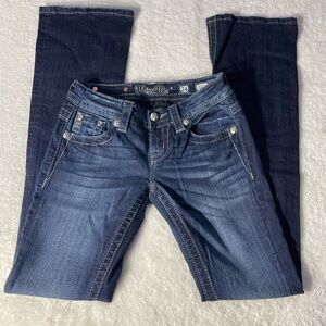 Miss Me Women's Blue Jeans Size 24 Signature Boot Inseam 33